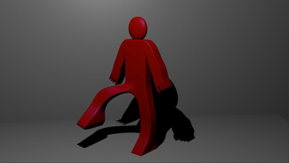 Stickman  Low-poly 3D model_3