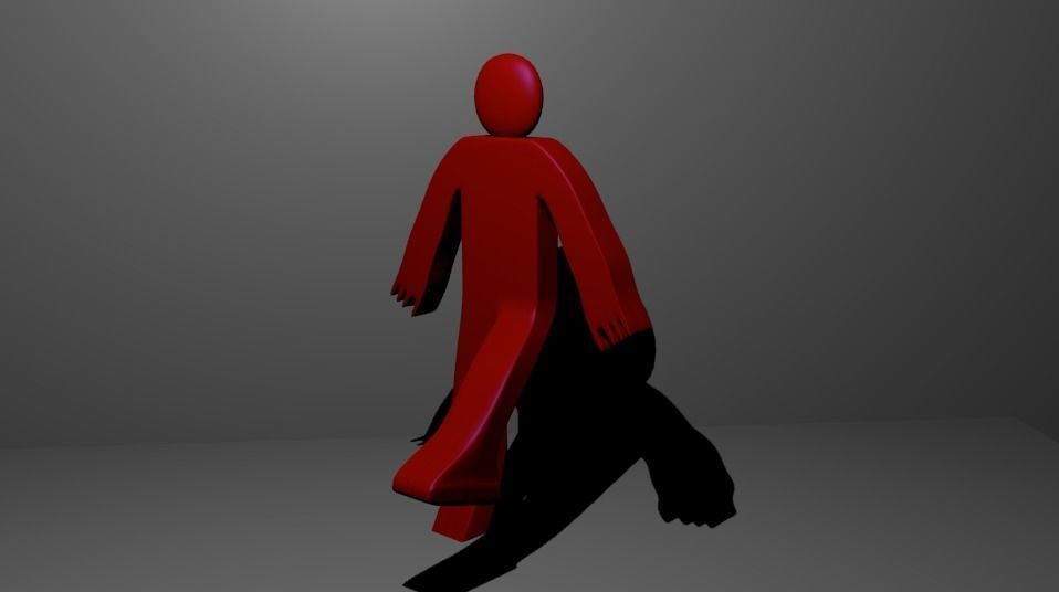 Stickman  Low-poly 3D model_8