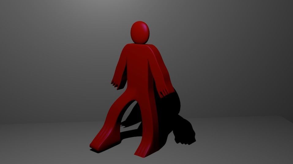 Stickman  Low-poly 3D model_1