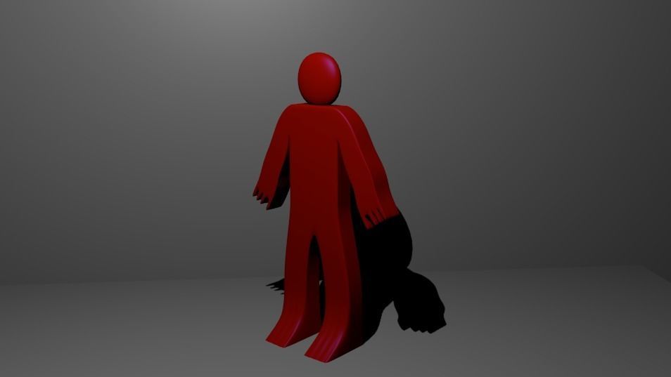 Stickman  Low-poly 3D model_10