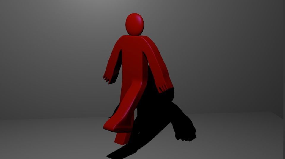 Stickman  Low-poly 3D model_7