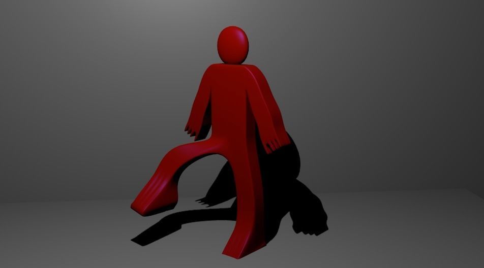 Stickman  Low-poly 3D model_2