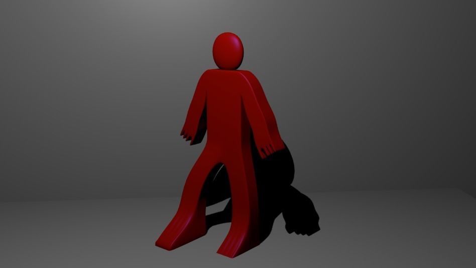 Stickman  Low-poly 3D model_4