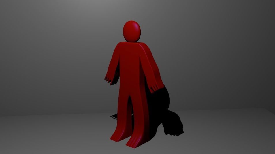 Stickman  Low-poly 3D model_5