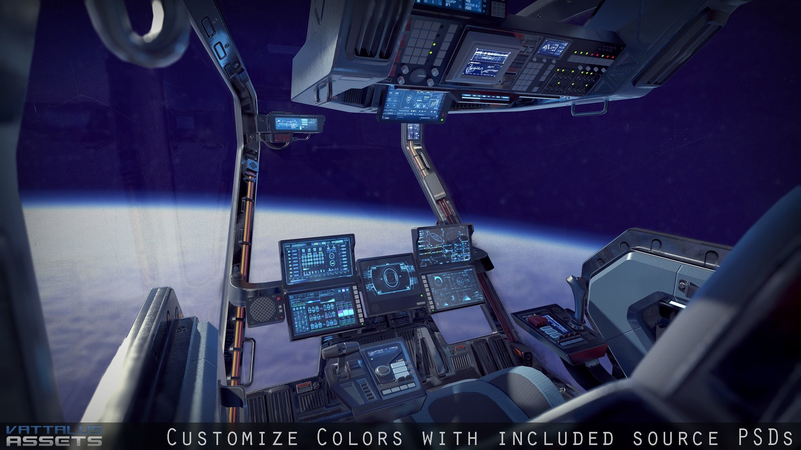 3D model Sci Fi Fighter Cockpit 4 VR / AR / low-poly | CGTrader