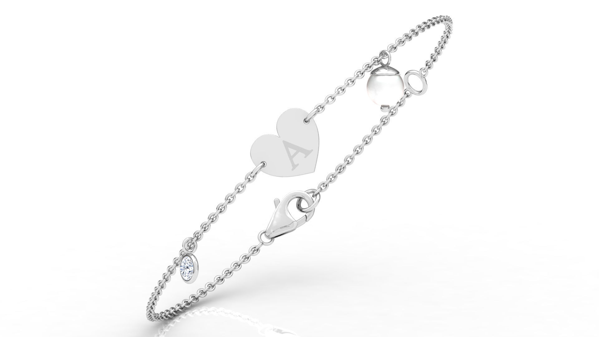 Alphabet -I- Bracelet 3D print model_10