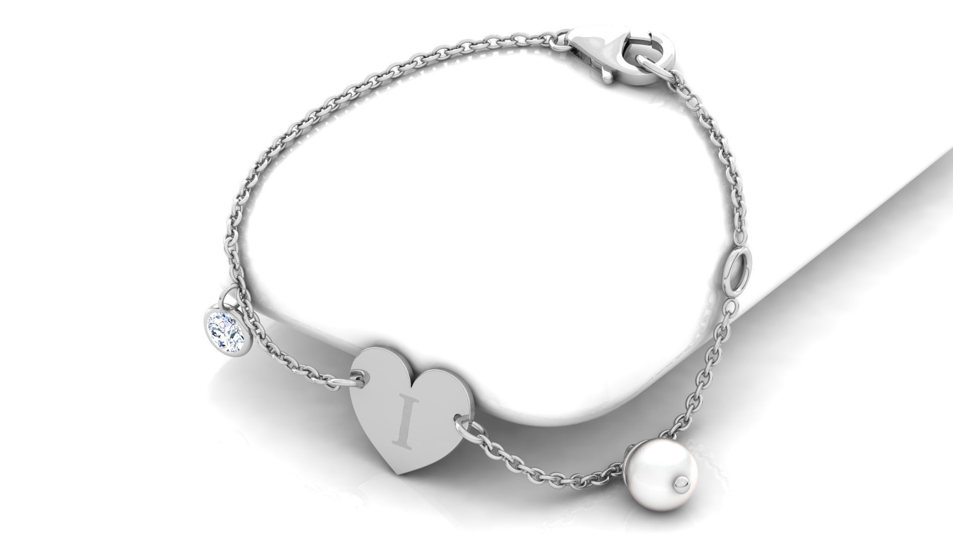 Alphabet -I- Bracelet 3D print model_13