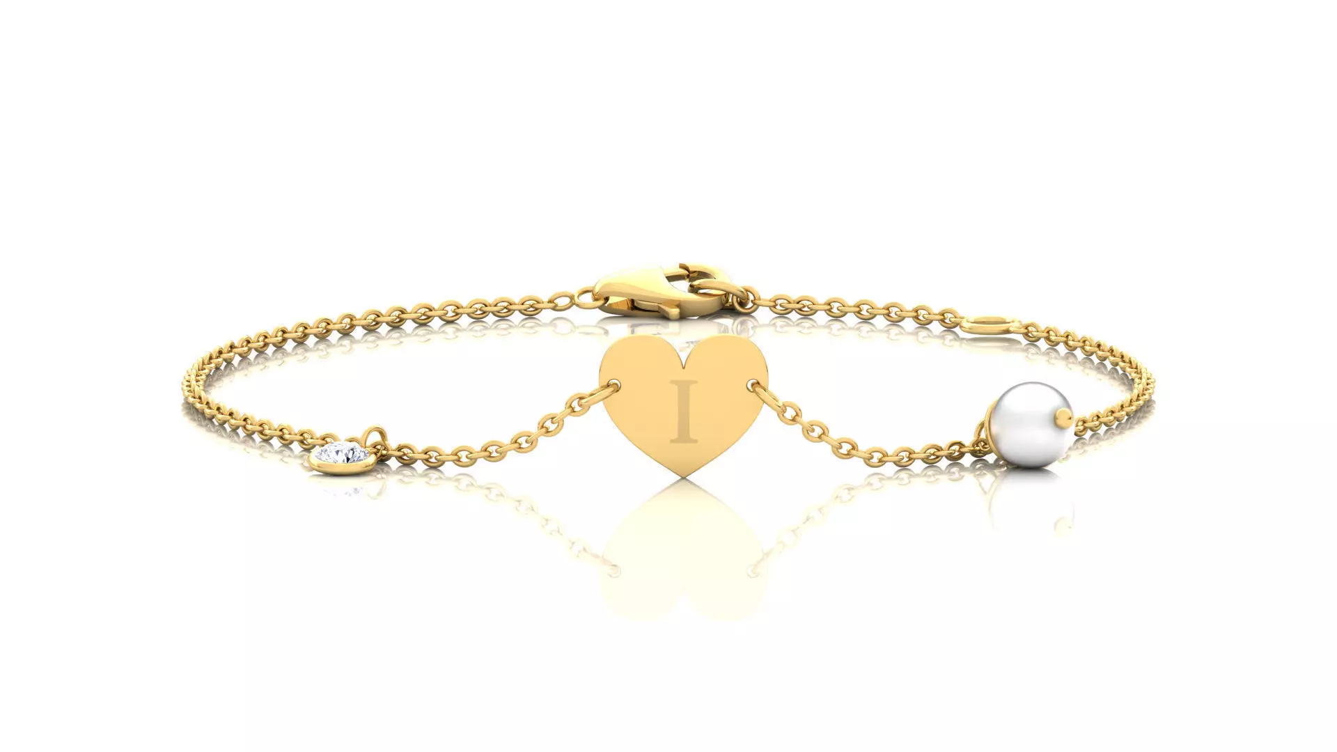 Alphabet -I- Bracelet 3D print model_0