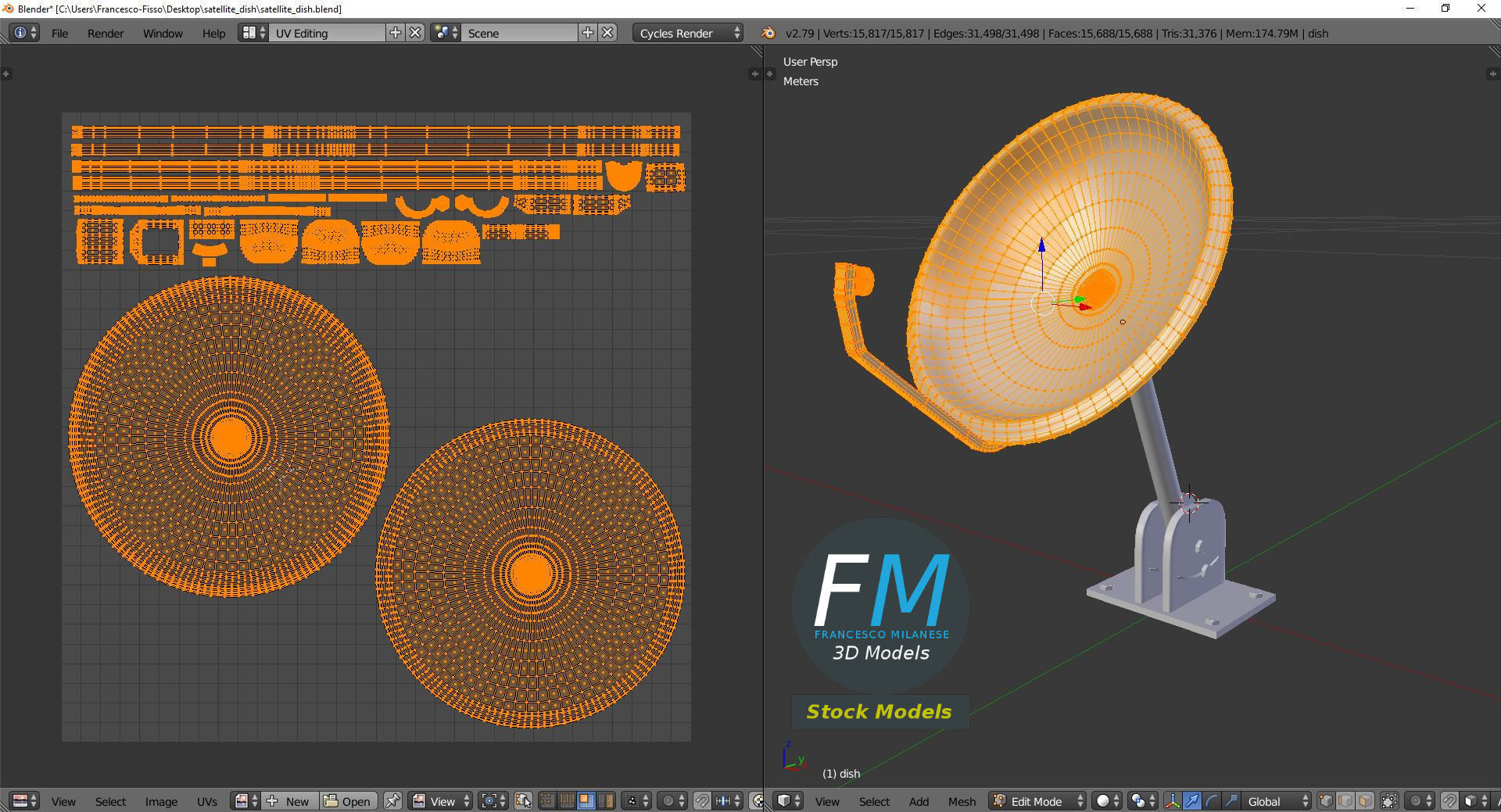 Satellite dish 3D model_10