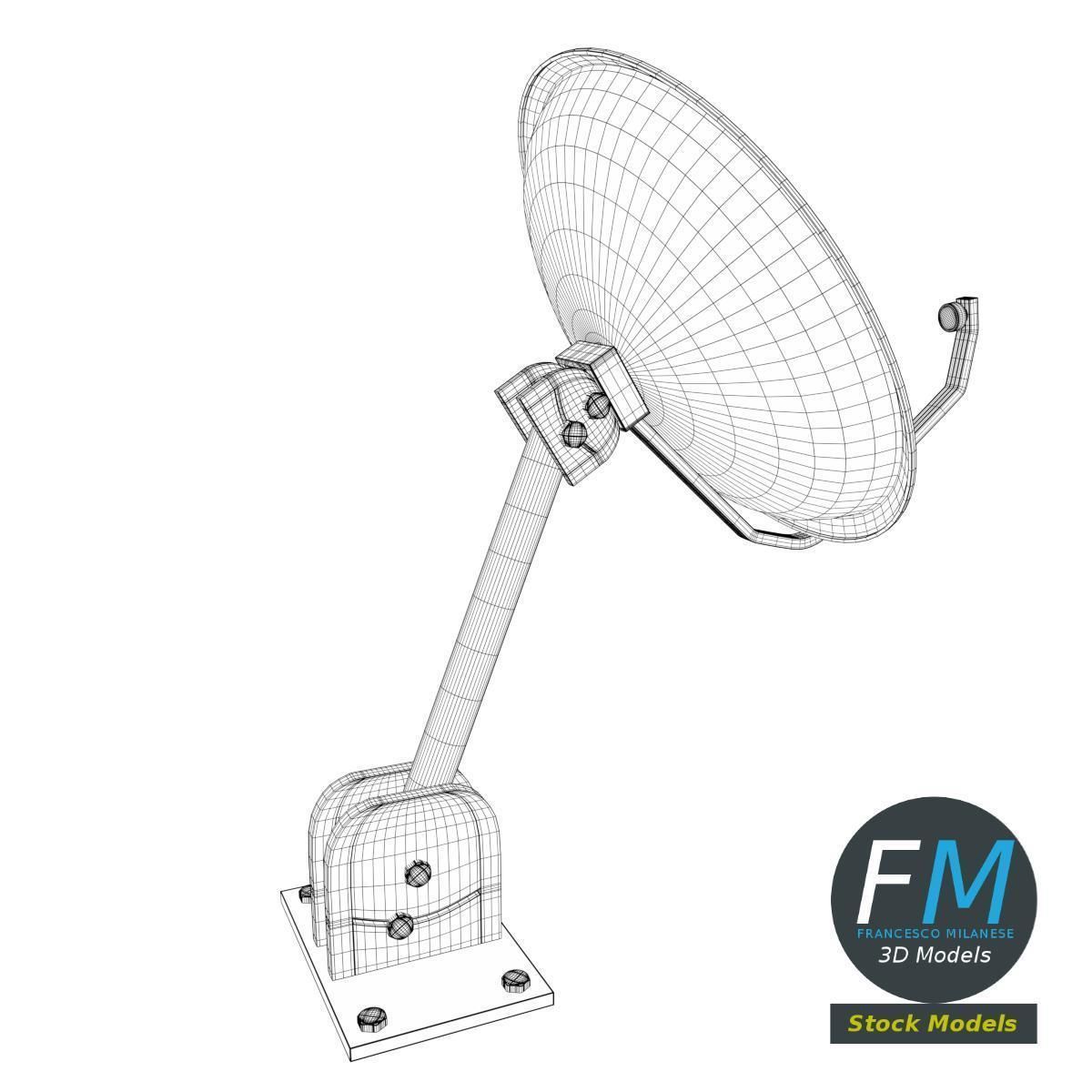 Satellite dish 3D model_8