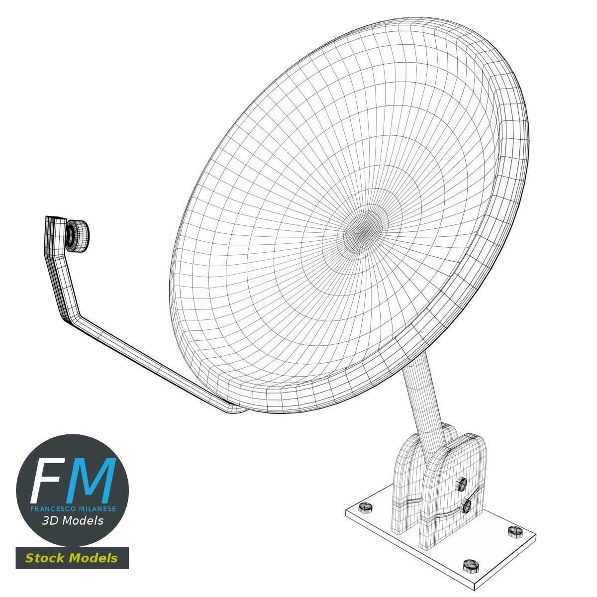 Satellite dish 3D model_7