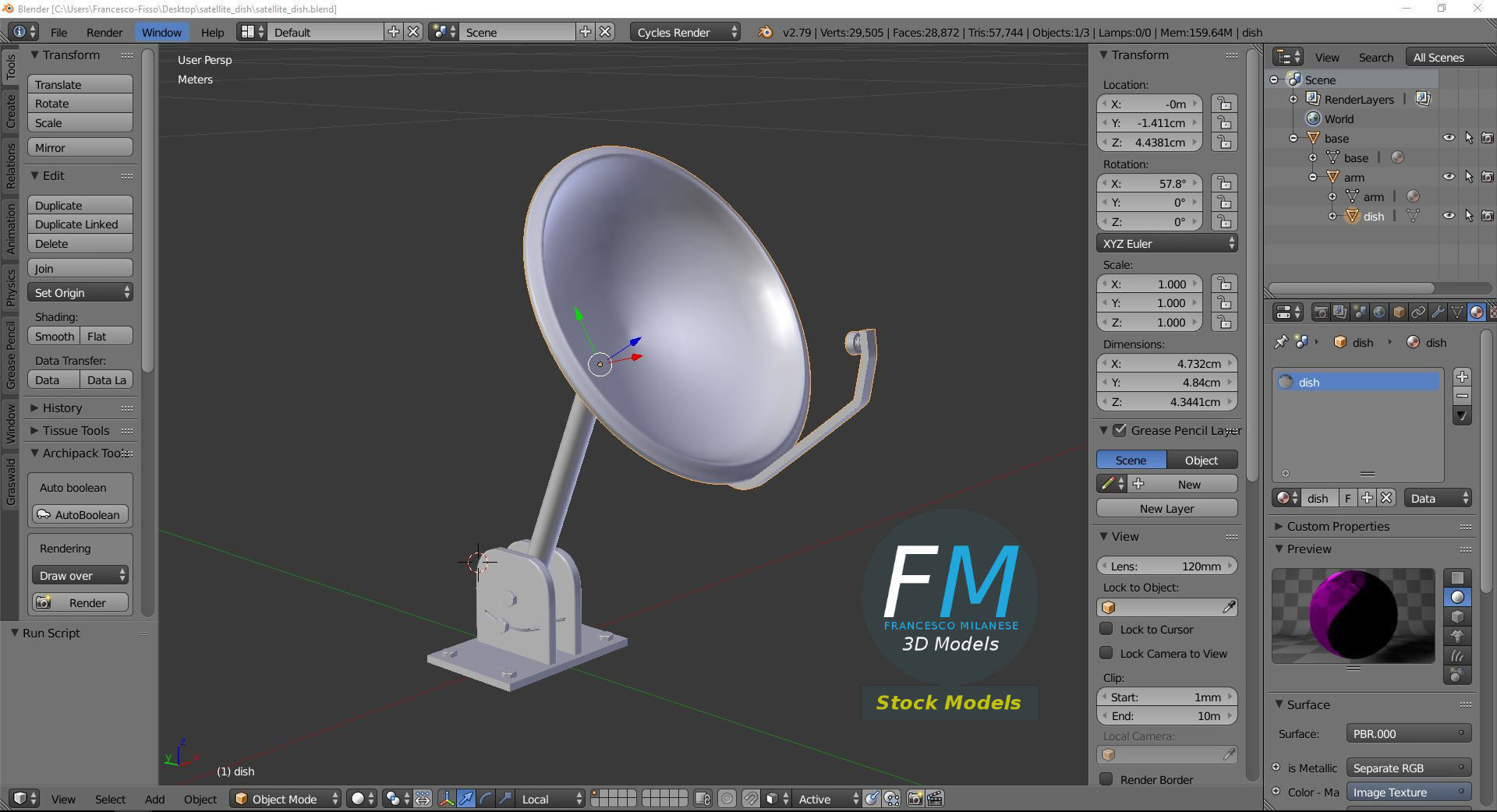 Satellite dish 3D model_9