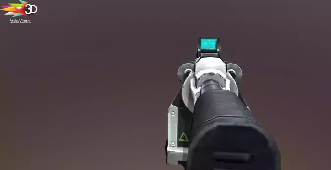 Futuristic Sub-machine Gun Free low-poly 3D model