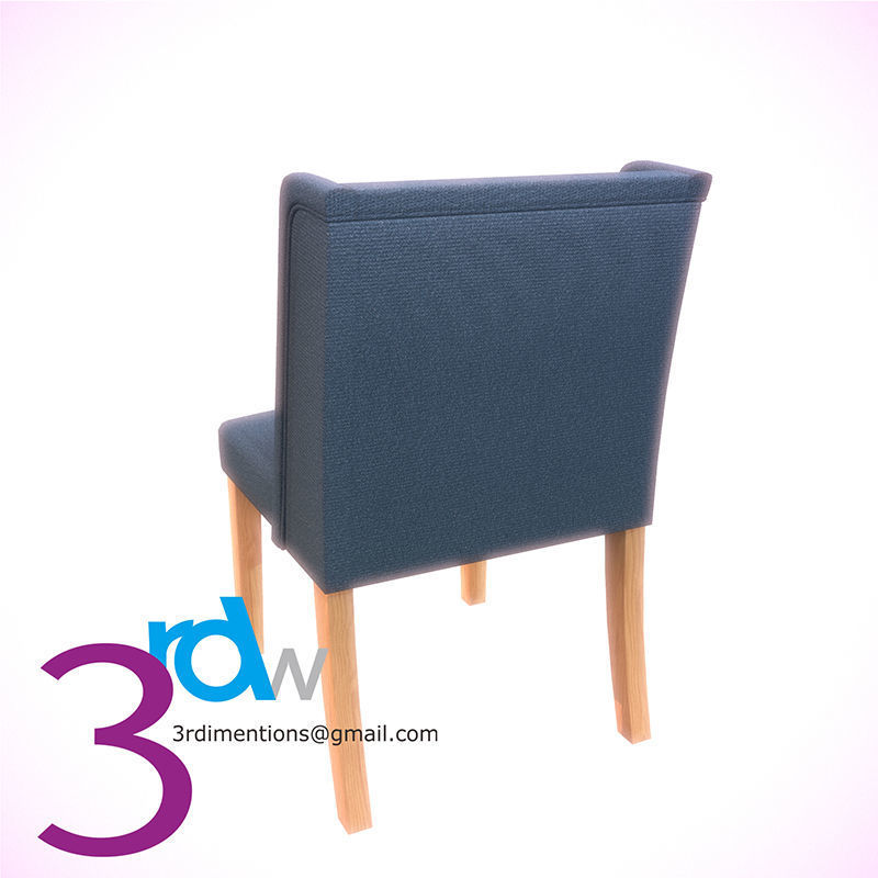 Blue Chair Low-poly 3D model_6
