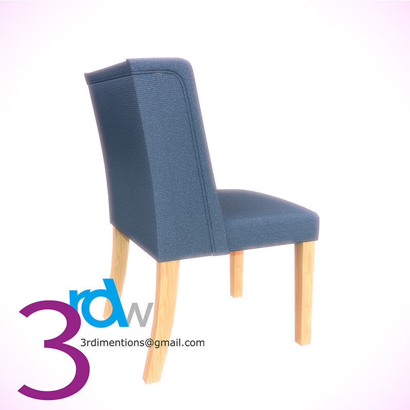 Blue Chair Low-poly 3D model_2