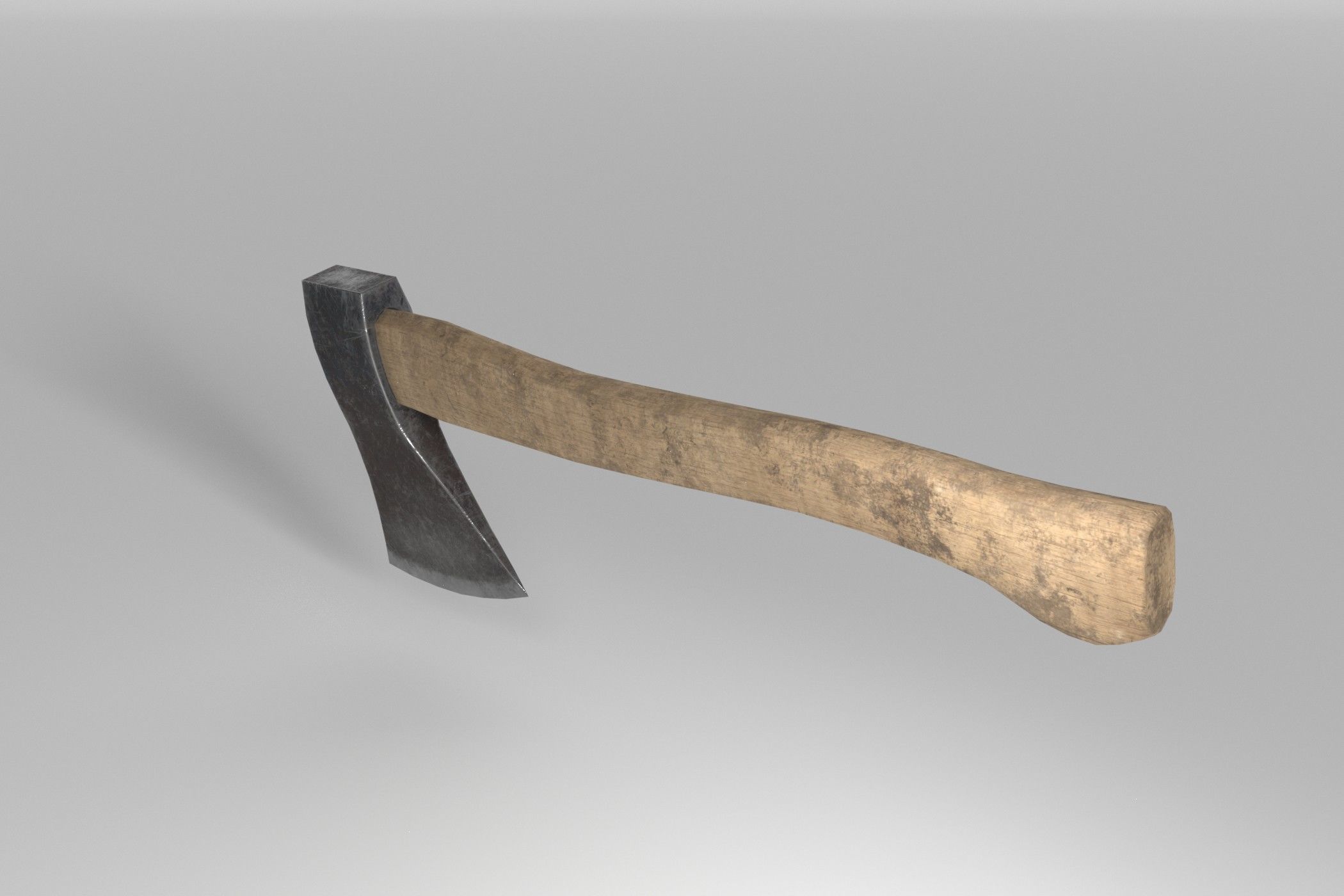 Old dirty Axe Low-poly 3D model_4