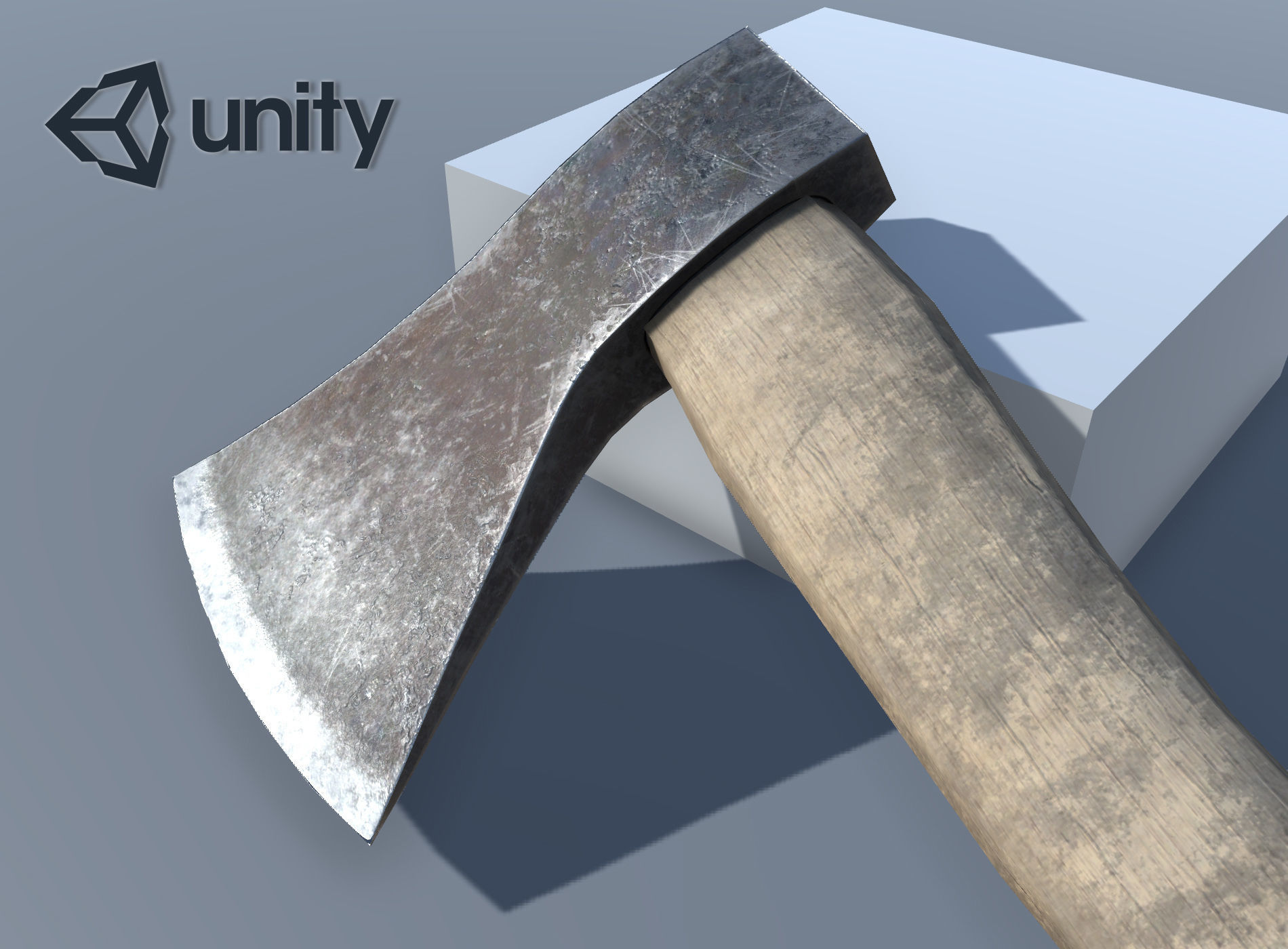 Old dirty Axe Low-poly 3D model_9