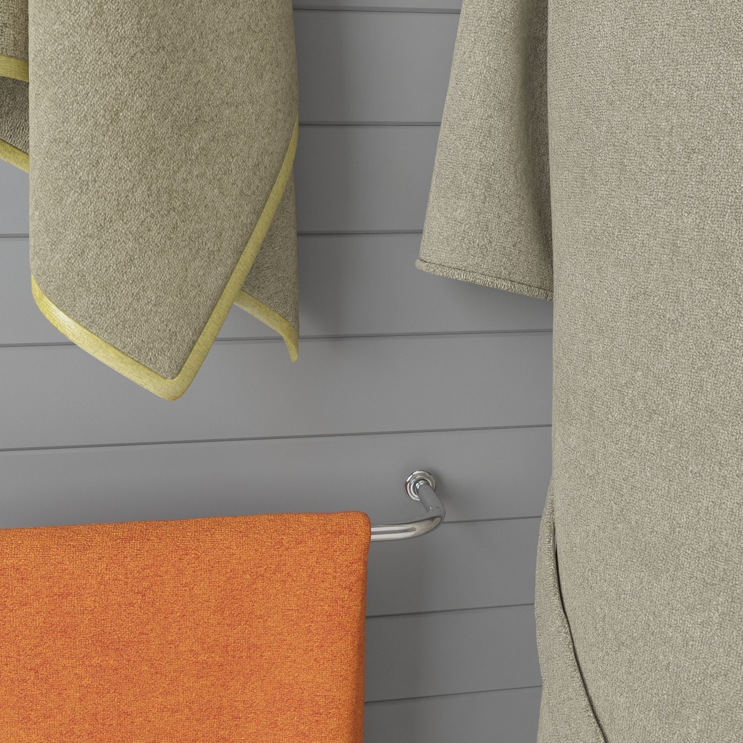 Bath set with bathrobe 3D model_2