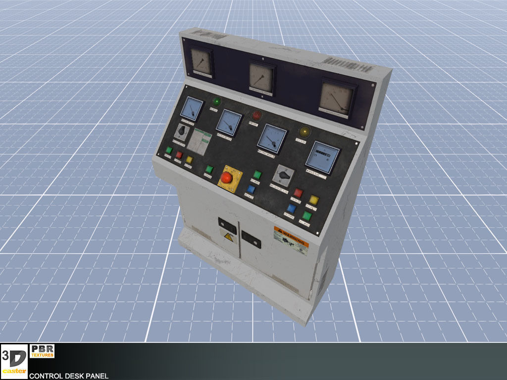 Control Desk Panel  Low-poly 3D model_4