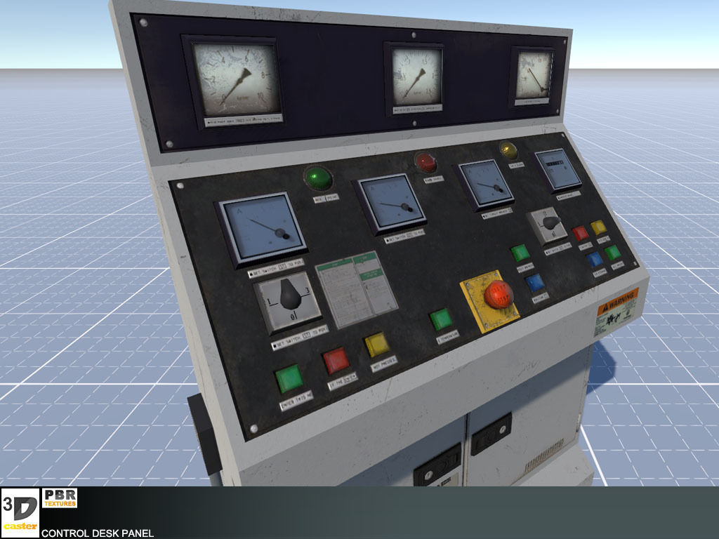 Control Desk Panel  Low-poly 3D model_5