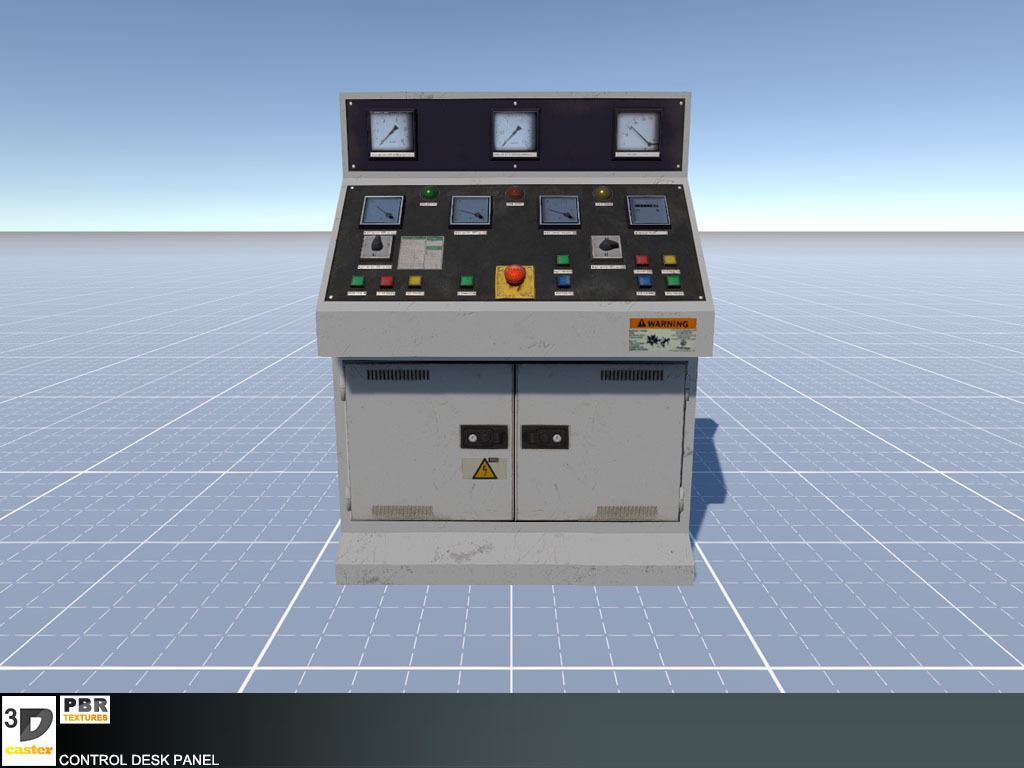 Control Desk Panel  Low-poly 3D model_0