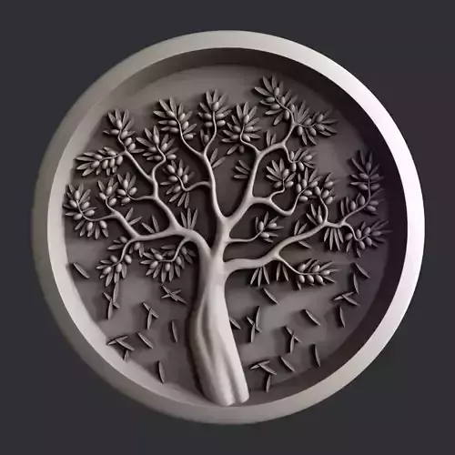 3d STL models for CNC or 3d printer tree olive
