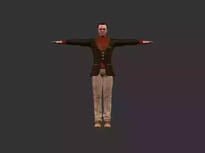 Wilson the classic guy Low-poly 3D model