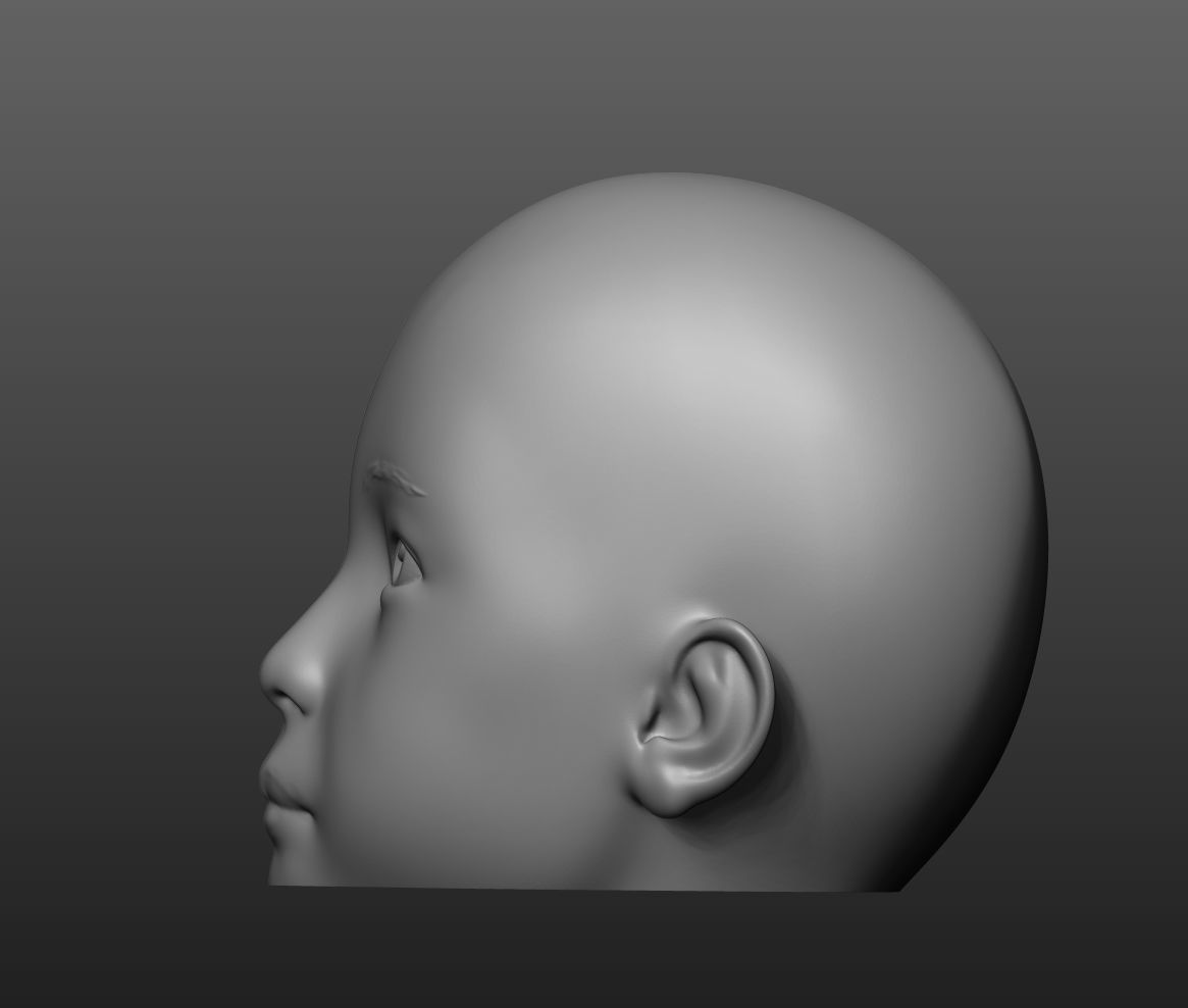 Child head mannequin 3D print model_4