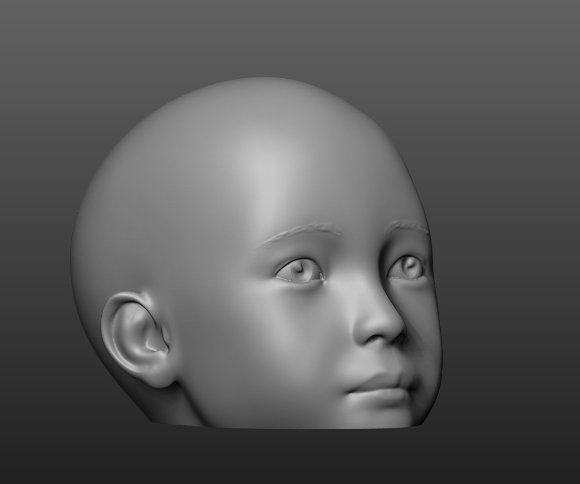 Child head mannequin 3D print model_1