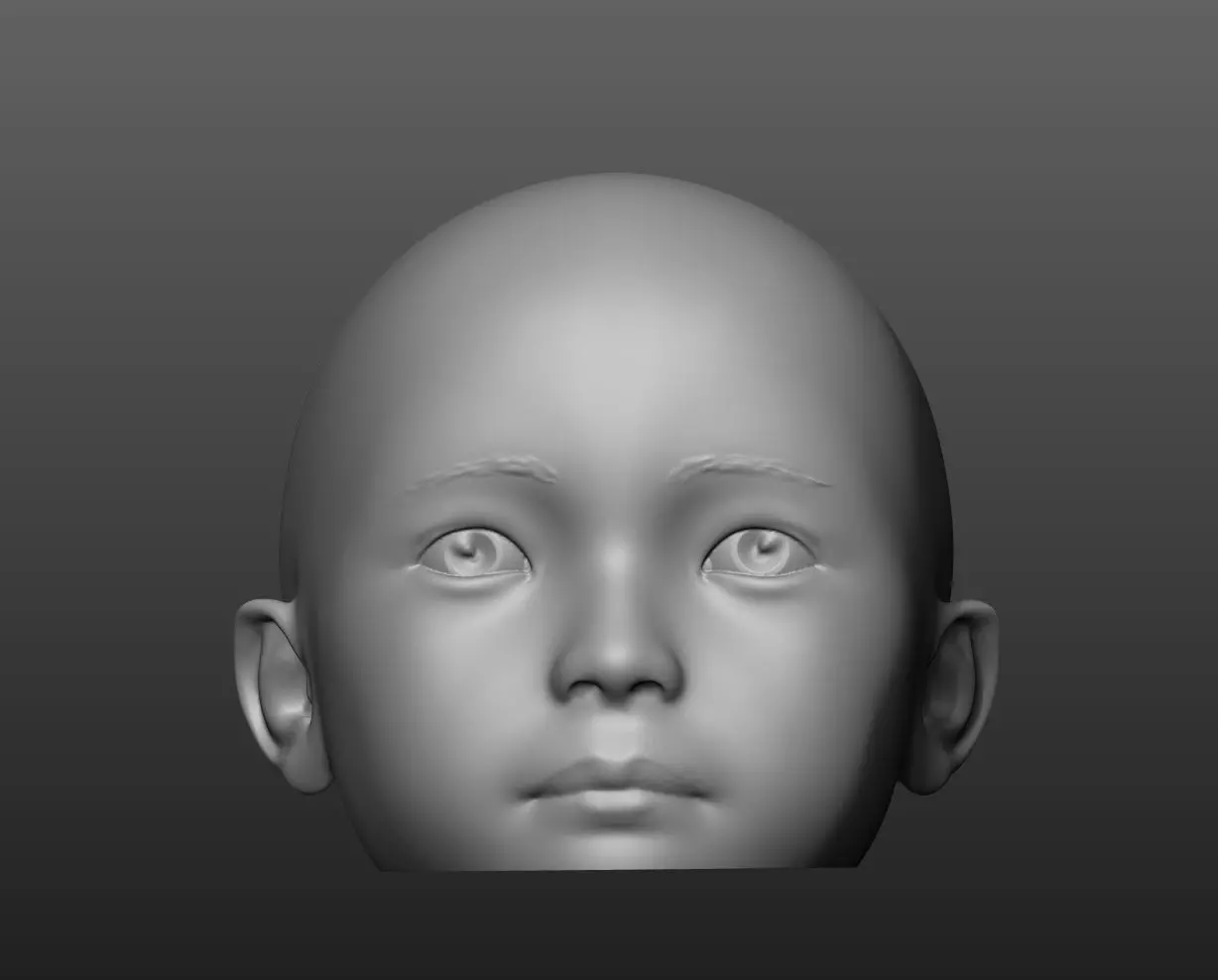 Child head mannequin 3D print model_0