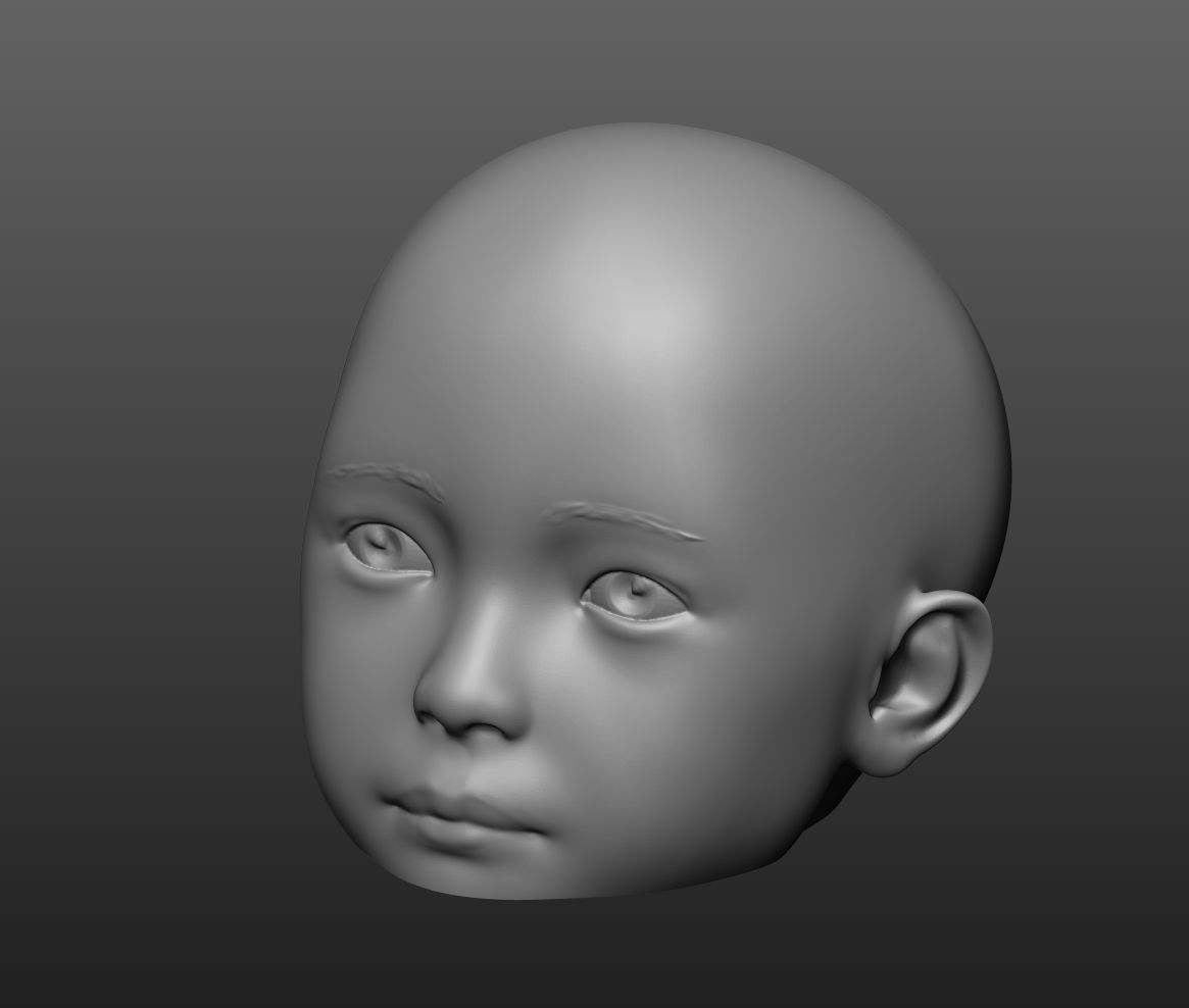 Child head mannequin 3D print model_5