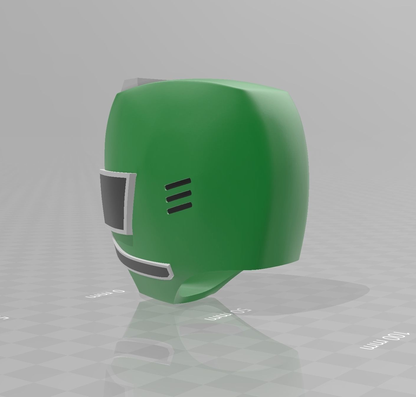 Power Rangers Samurai Green Ranger Shinkenger green Helmet 3D print model_3