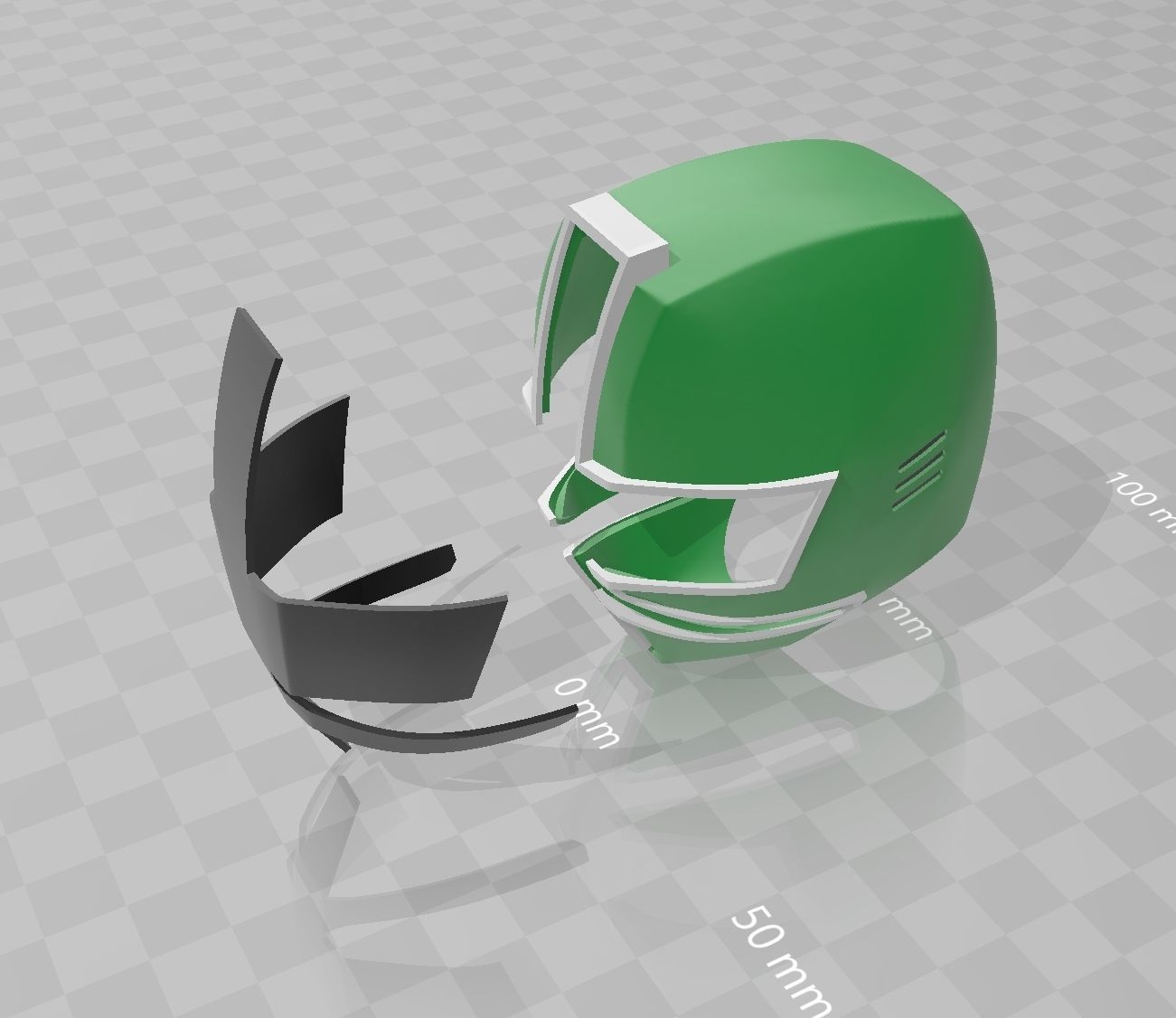 Power Rangers Samurai Green Ranger Shinkenger green Helmet 3D print model_5