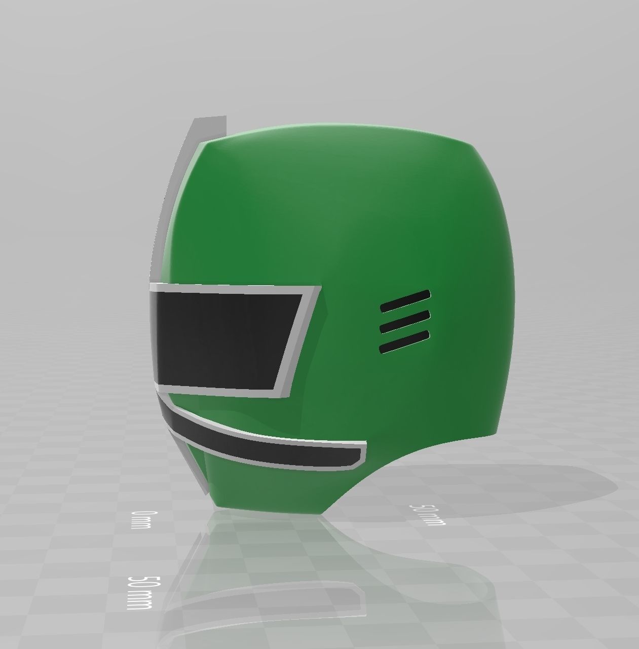 Power Rangers Samurai Green Ranger Shinkenger green Helmet 3D print model_2