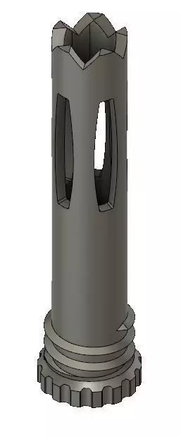  SCAR Flash hider with suppressor for Airsoft 3D print model_0