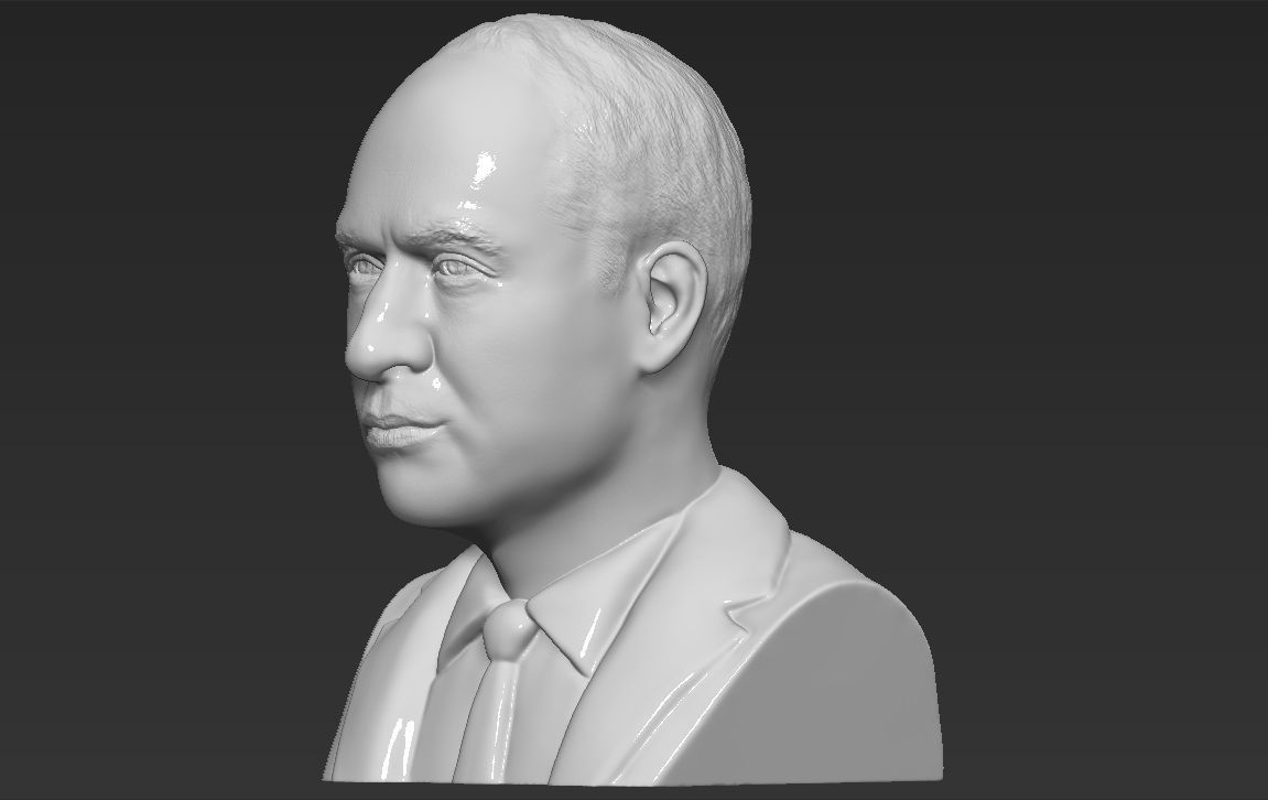 Prince William bust 3D printing ready stl obj formats 3D print model_2