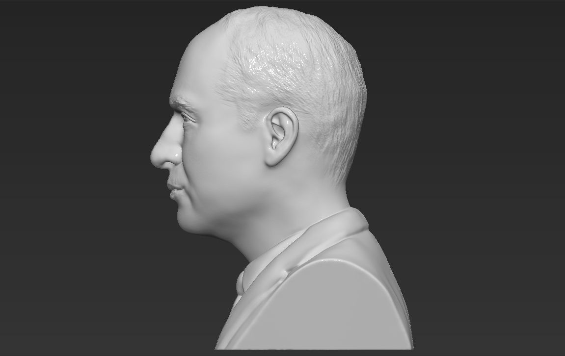 Prince William bust 3D printing ready stl obj formats 3D print model_3