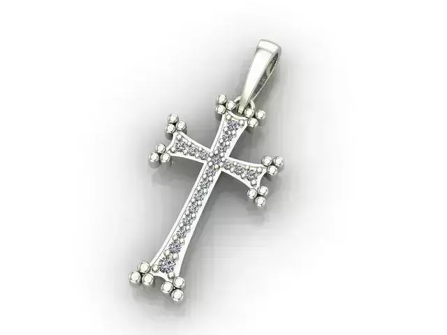 Cross pendant with diamonds