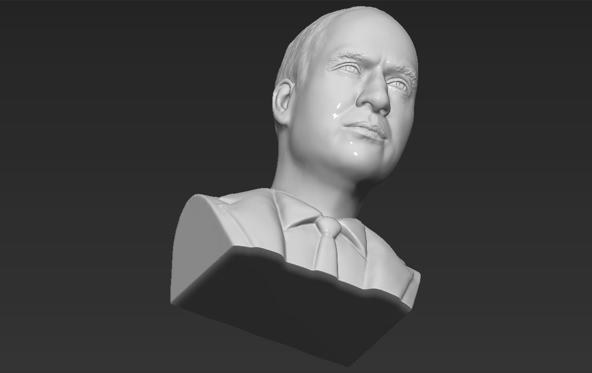Prince William bust ready for full color 3D printing 3D print model_40