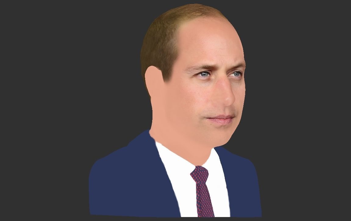 Prince William bust ready for full color 3D printing 3D print model_22