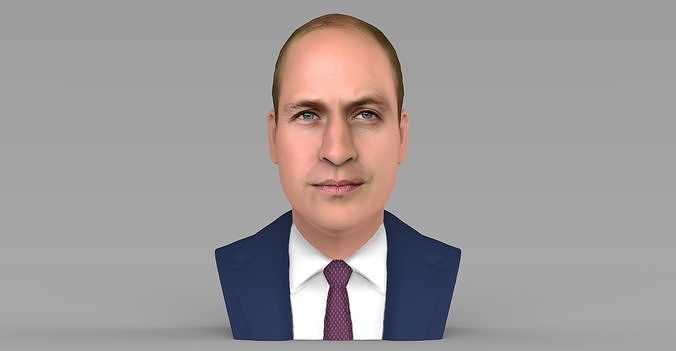 Prince William bust ready for full color 3D printing 3D print model