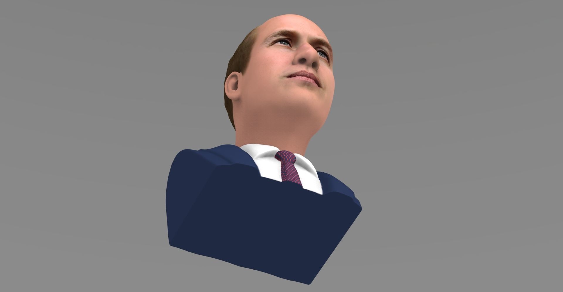 Prince William bust ready for full color 3D printing 3D print model_16