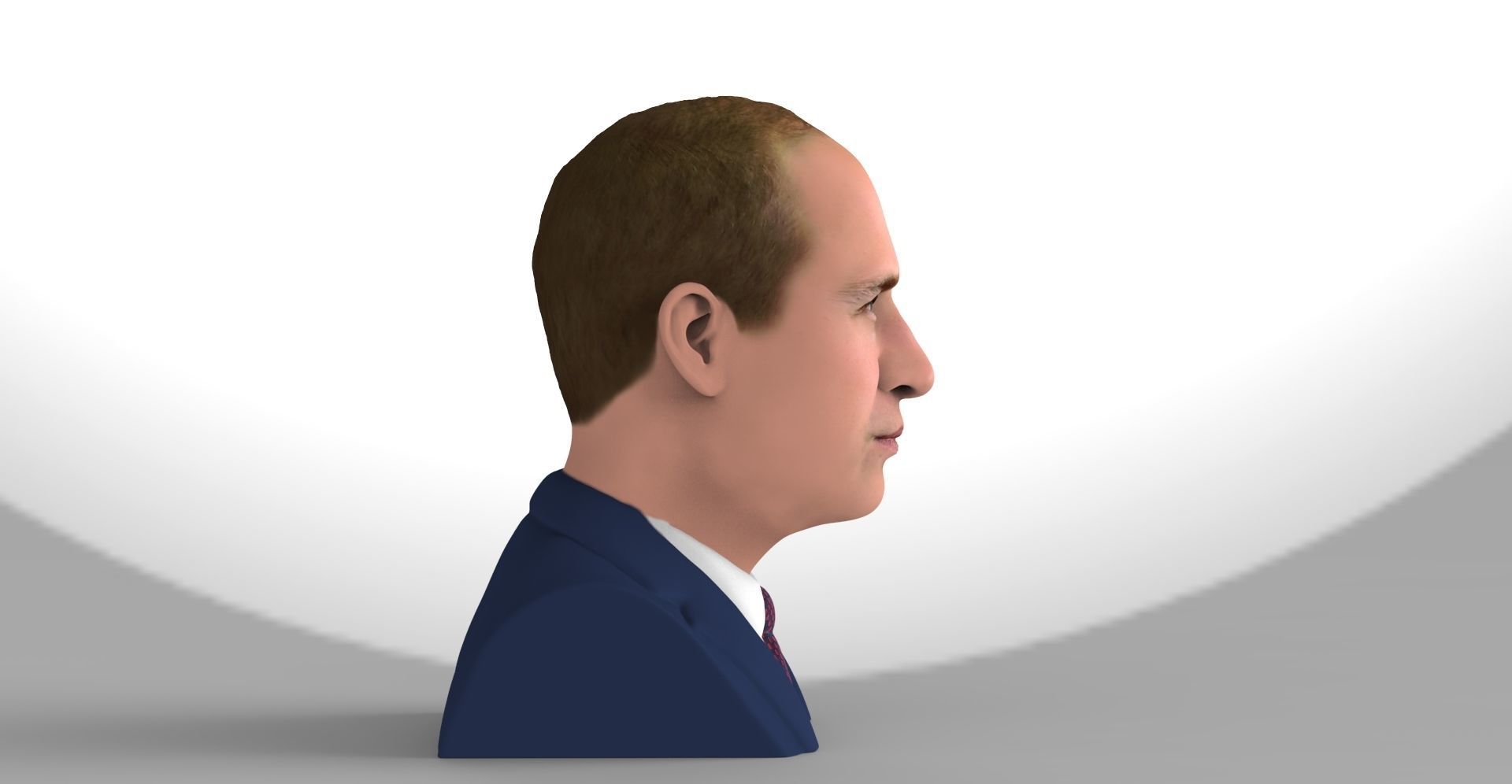 Prince William bust ready for full color 3D printing 3D print model_8