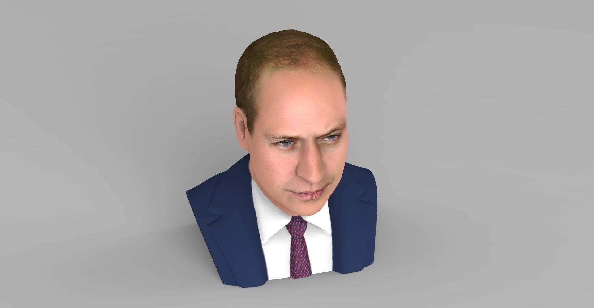 Prince William bust ready for full color 3D printing 3D print model_11