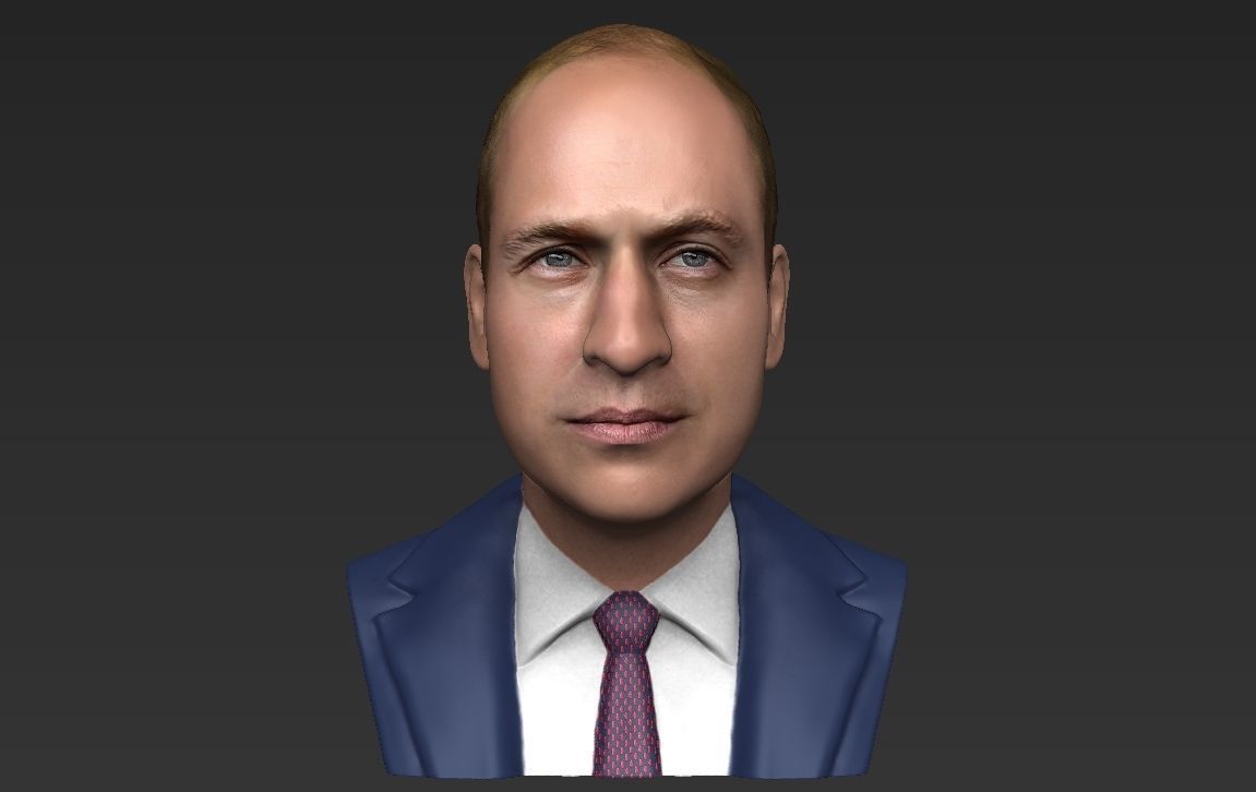 Prince William bust ready for full color 3D printing 3D print model_17