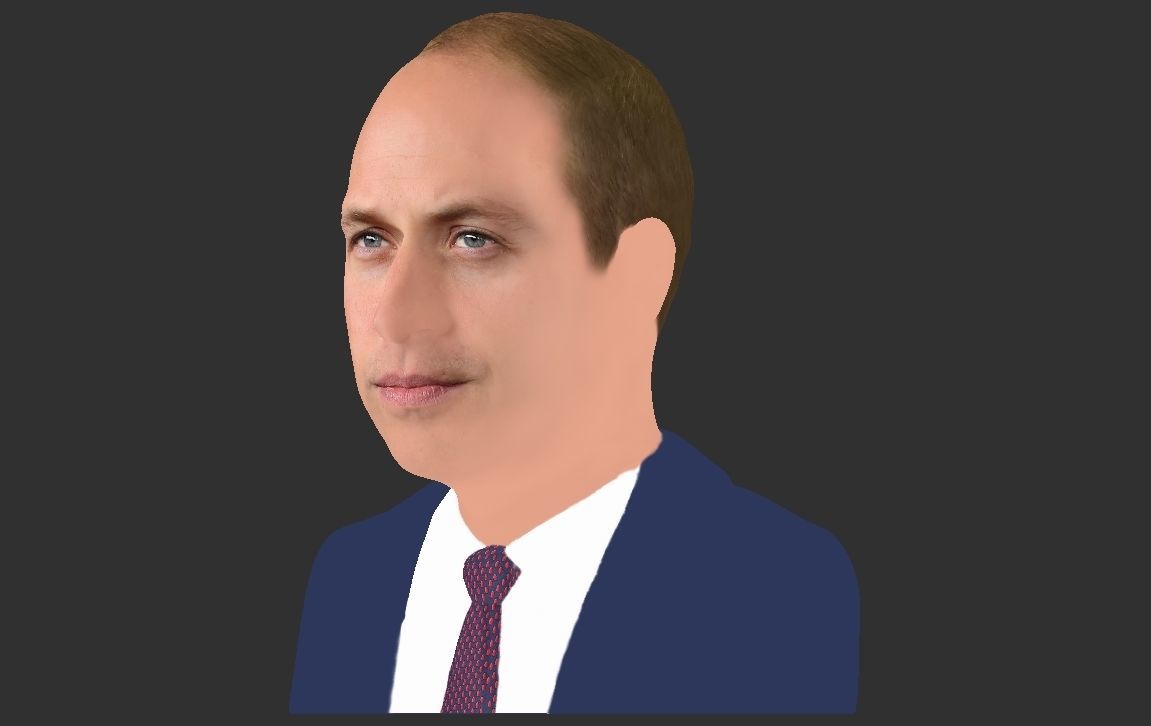 Prince William bust ready for full color 3D printing 3D print model_21