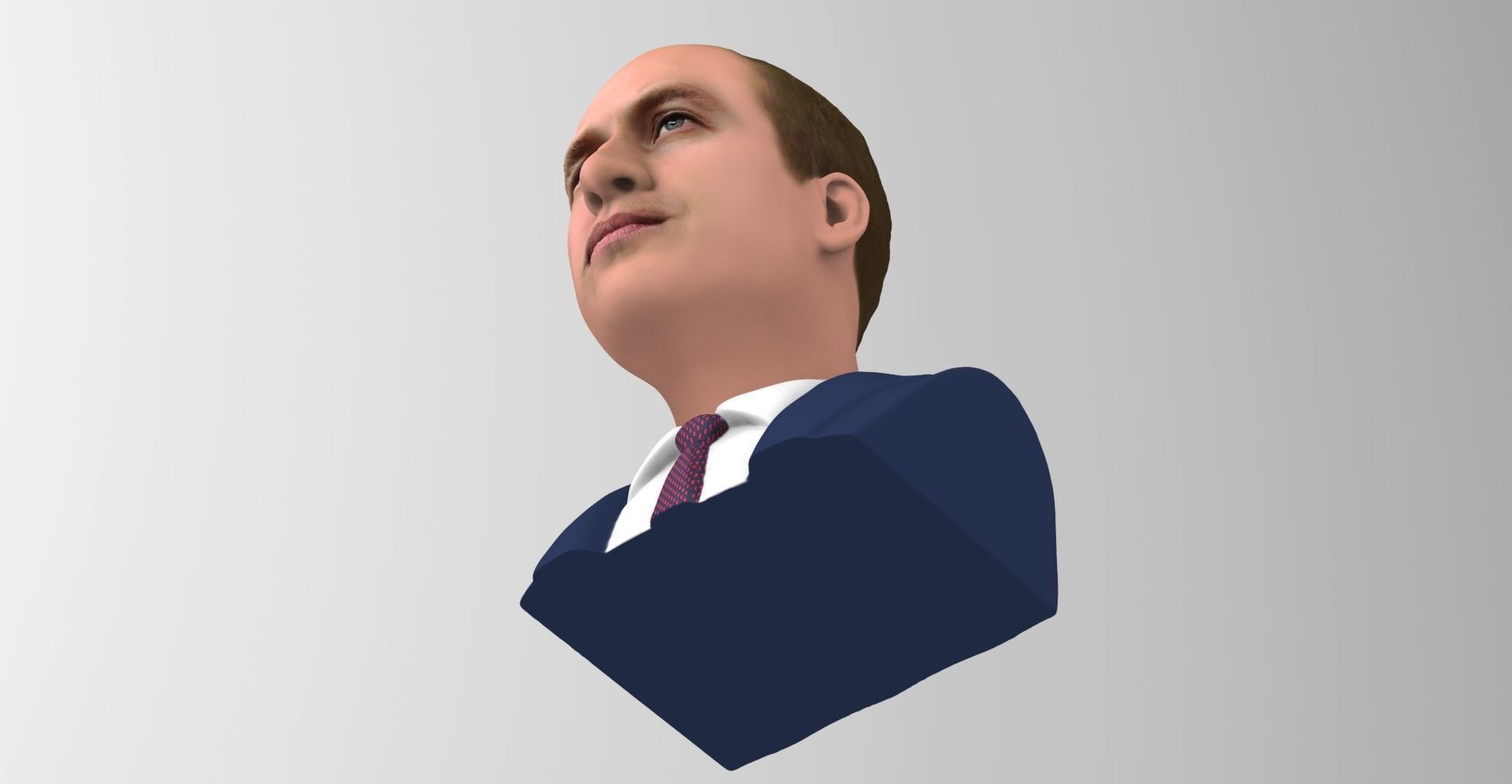 Prince William bust ready for full color 3D printing 3D print model_15