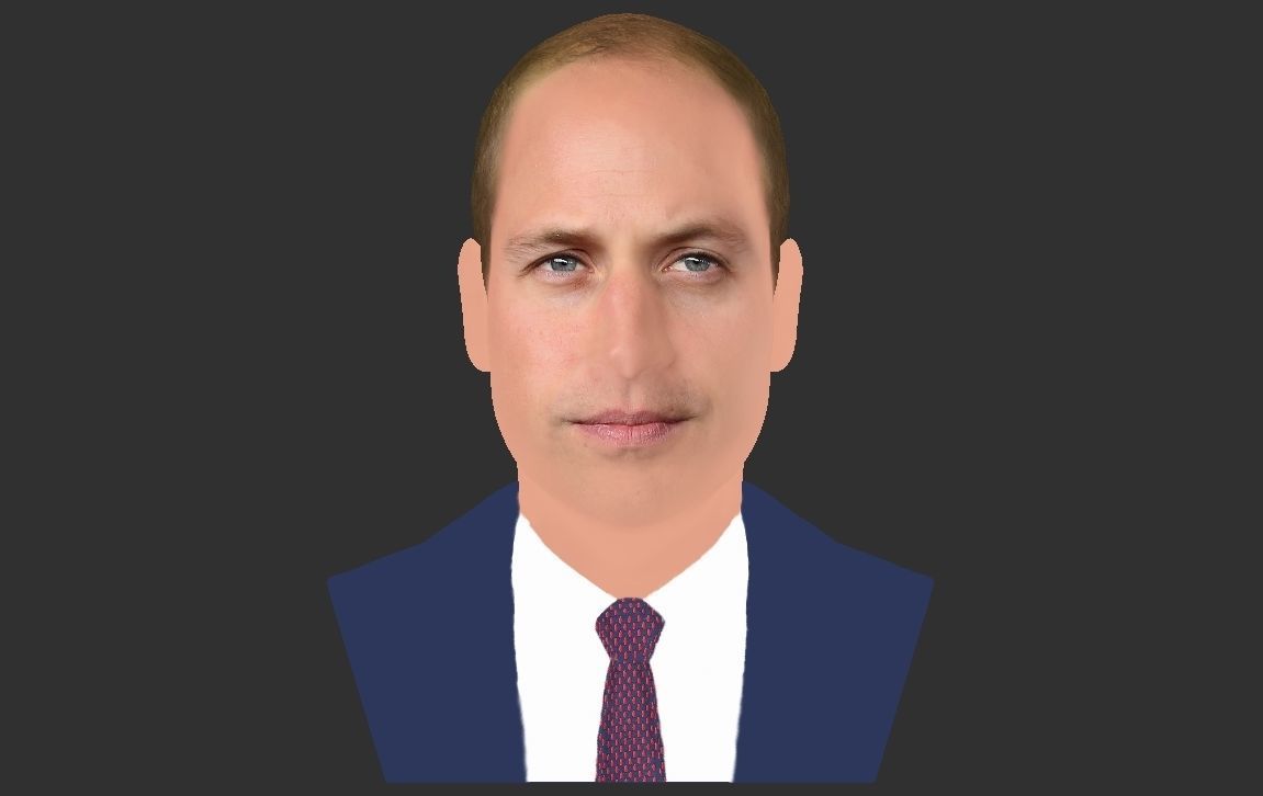 Prince William bust ready for full color 3D printing 3D print model_20