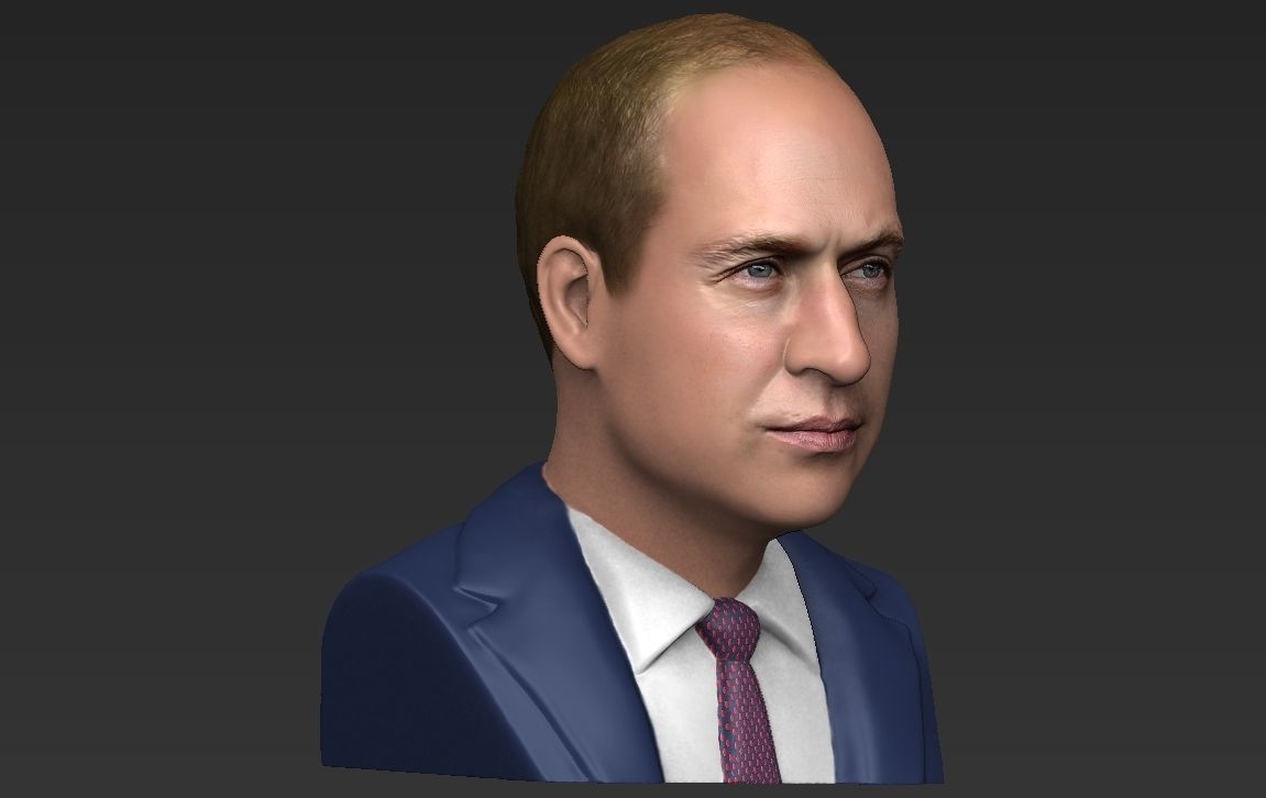 Prince William bust ready for full color 3D printing 3D print model_19