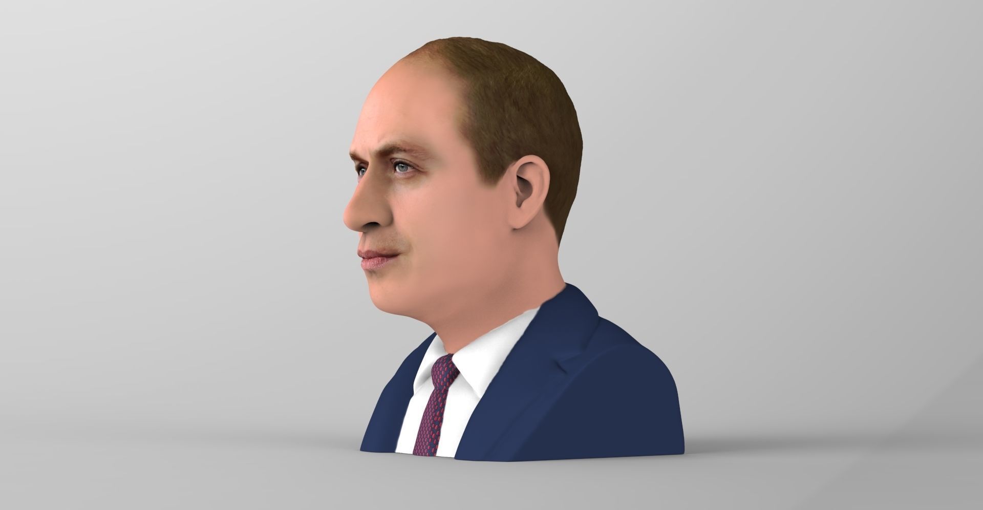 Prince William bust ready for full color 3D printing 3D print model_2